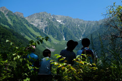 穂高連峰を望む