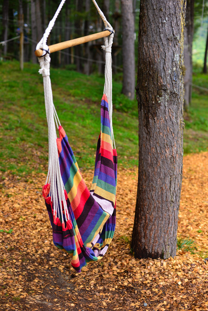 山のハンモック