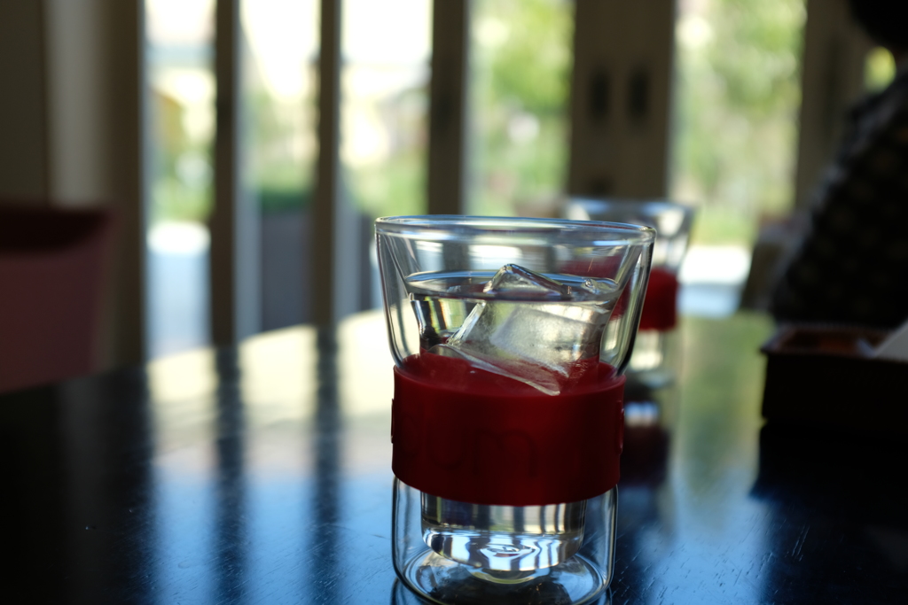 water glass on table