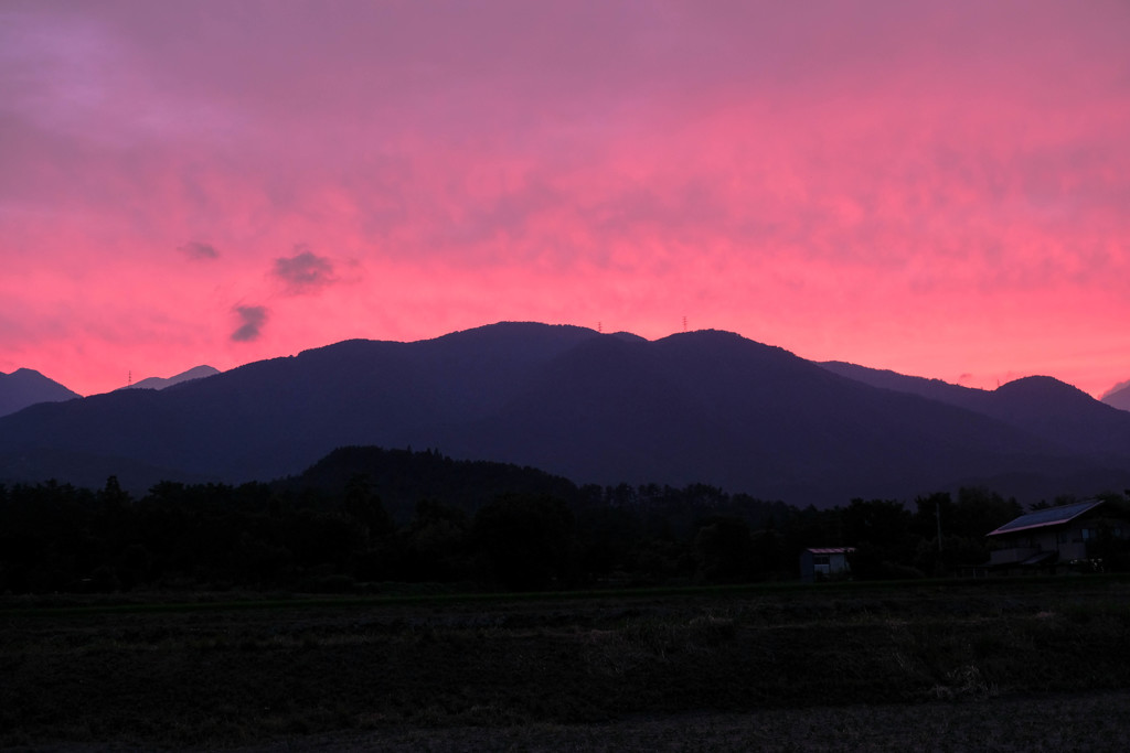 安曇野の夕焼け