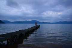 桟橋の先端から眺める景色