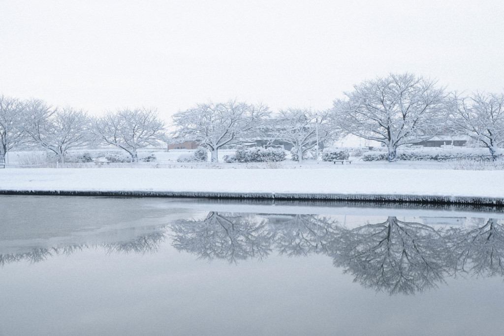 春の雪景色