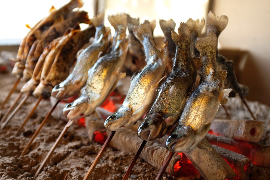 ニジマスの塩焼き