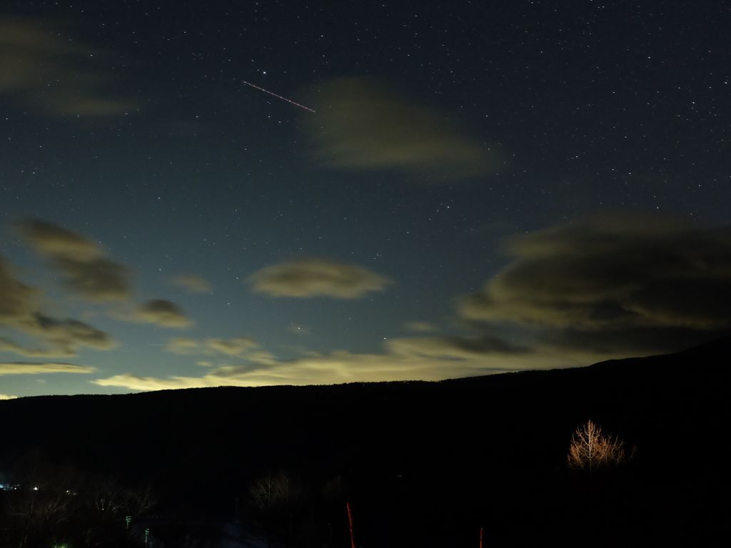 星空と雲　ときどき飛行機