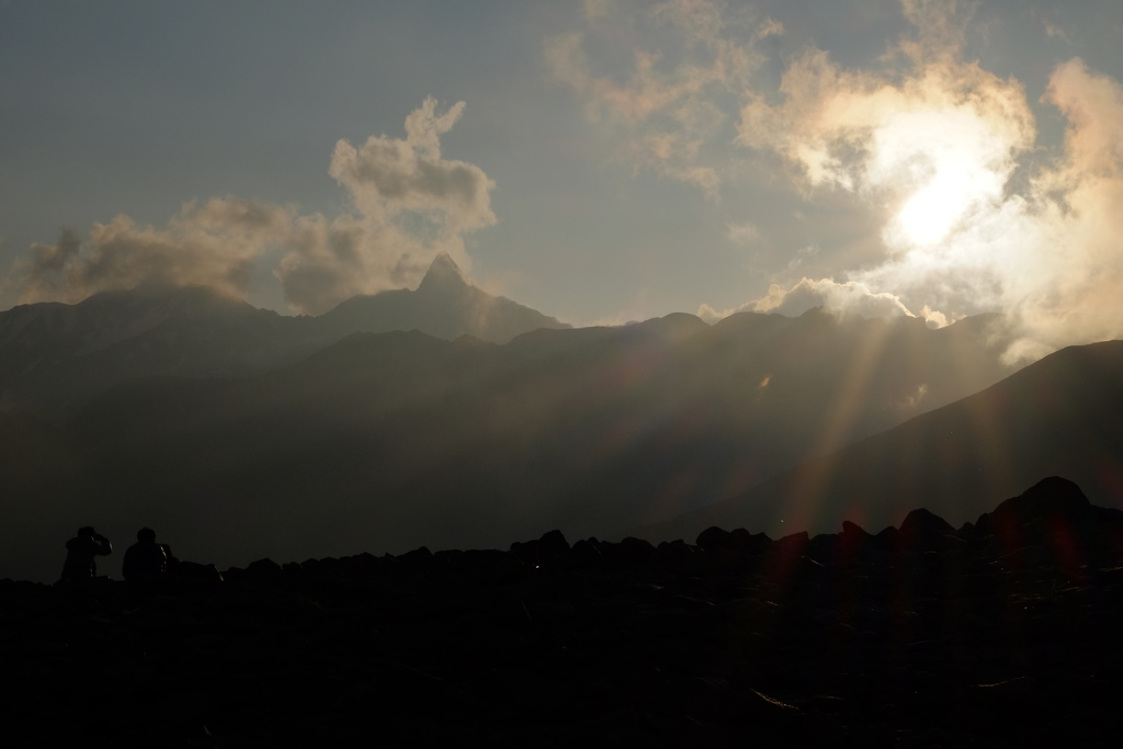 槍穂の夕景