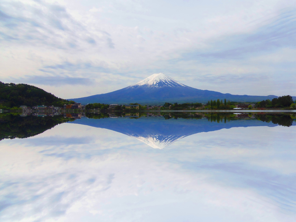 河口湖からの富士