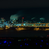 羽田空港からの川崎工場夜景