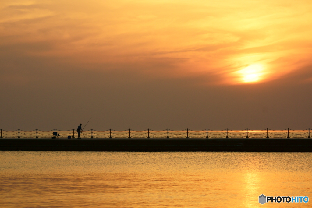 夕陽に向けて