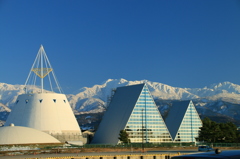 埋没林博物館と立山連峰