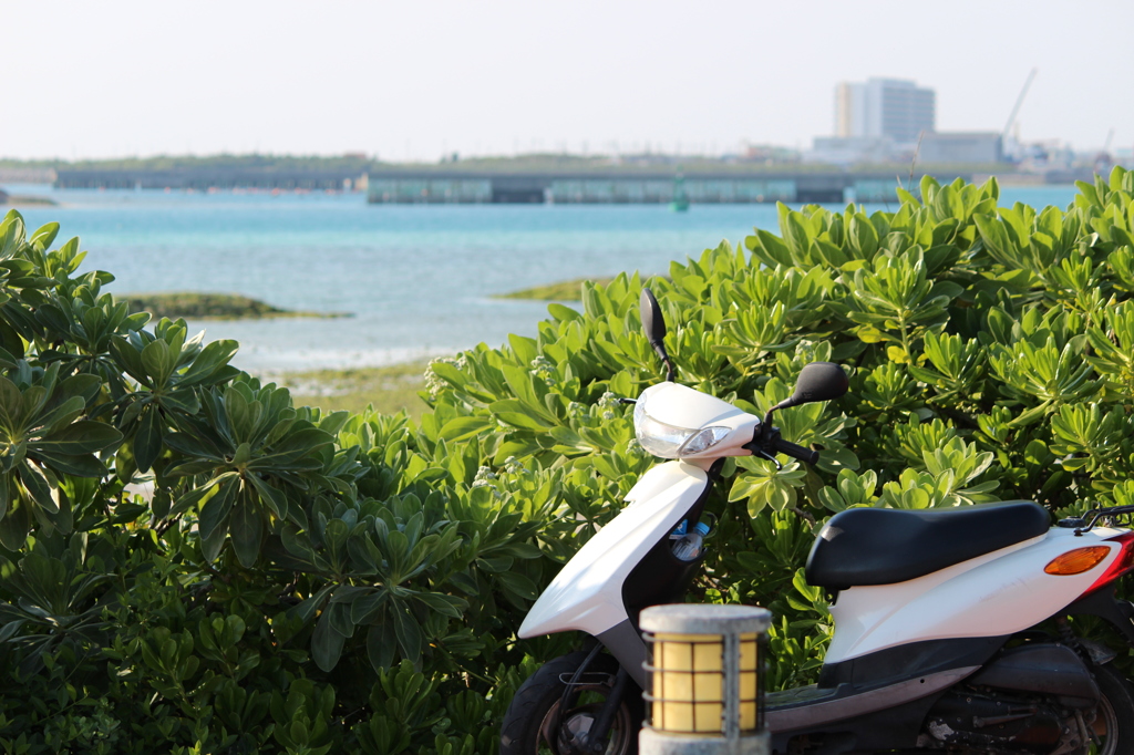 海とバイクと