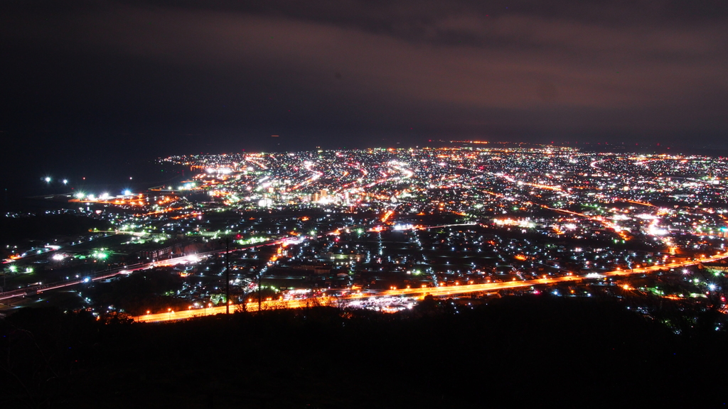 笛吹段公園周辺の夜景