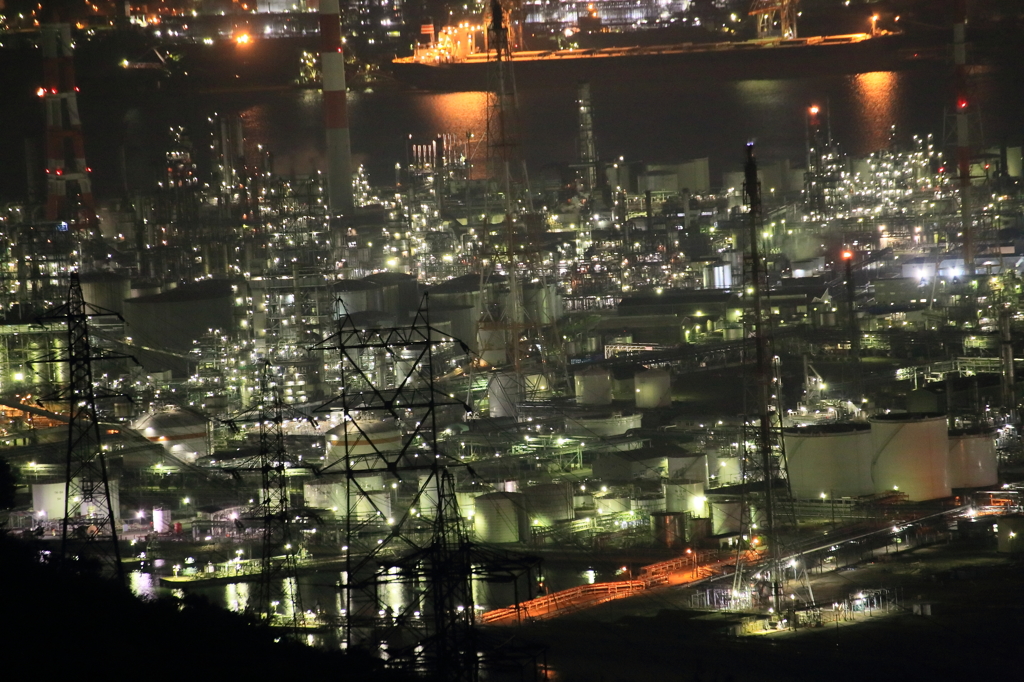 水島工業地帯　夜景