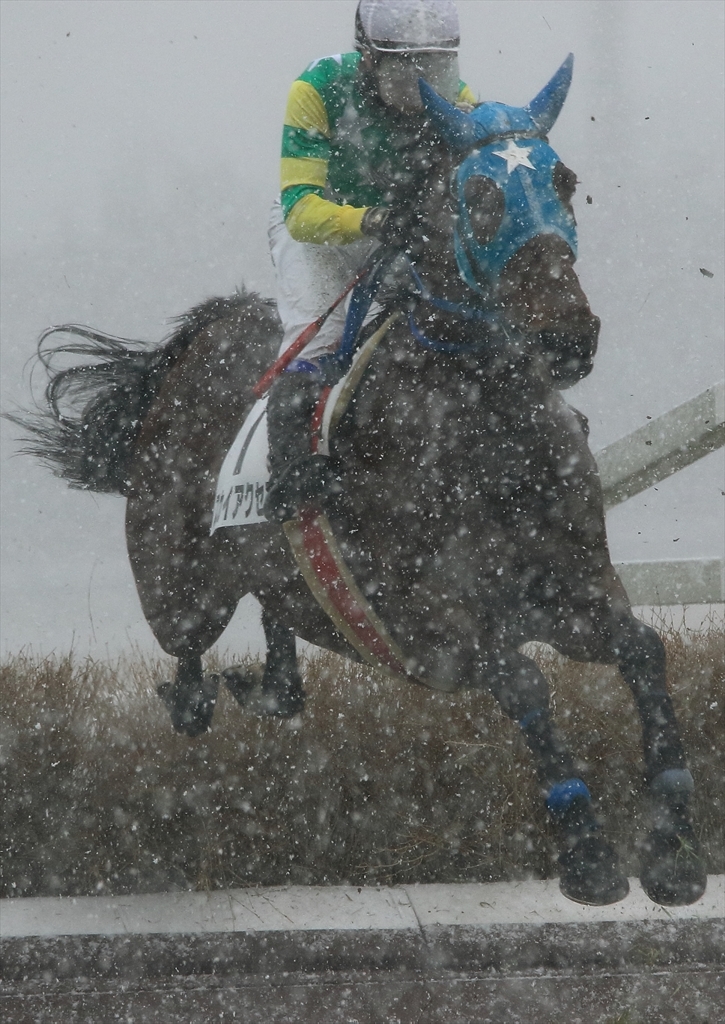 豪雪の中の障害走1