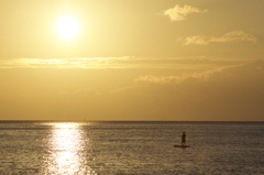 朝日を浴びながら・・・