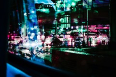 三宮のバスの窓から