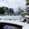 雪の兼六園徽軫灯籠