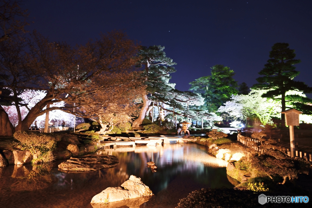  兼六園ライトアップ亀甲橋