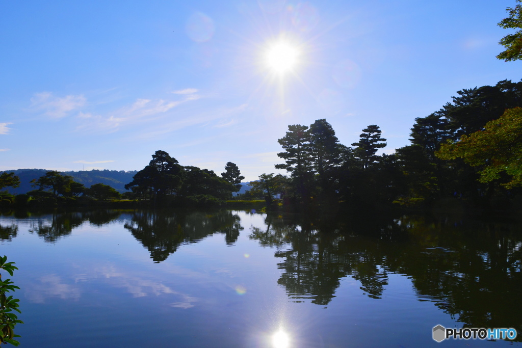  兼六園 朝の霞ケ池