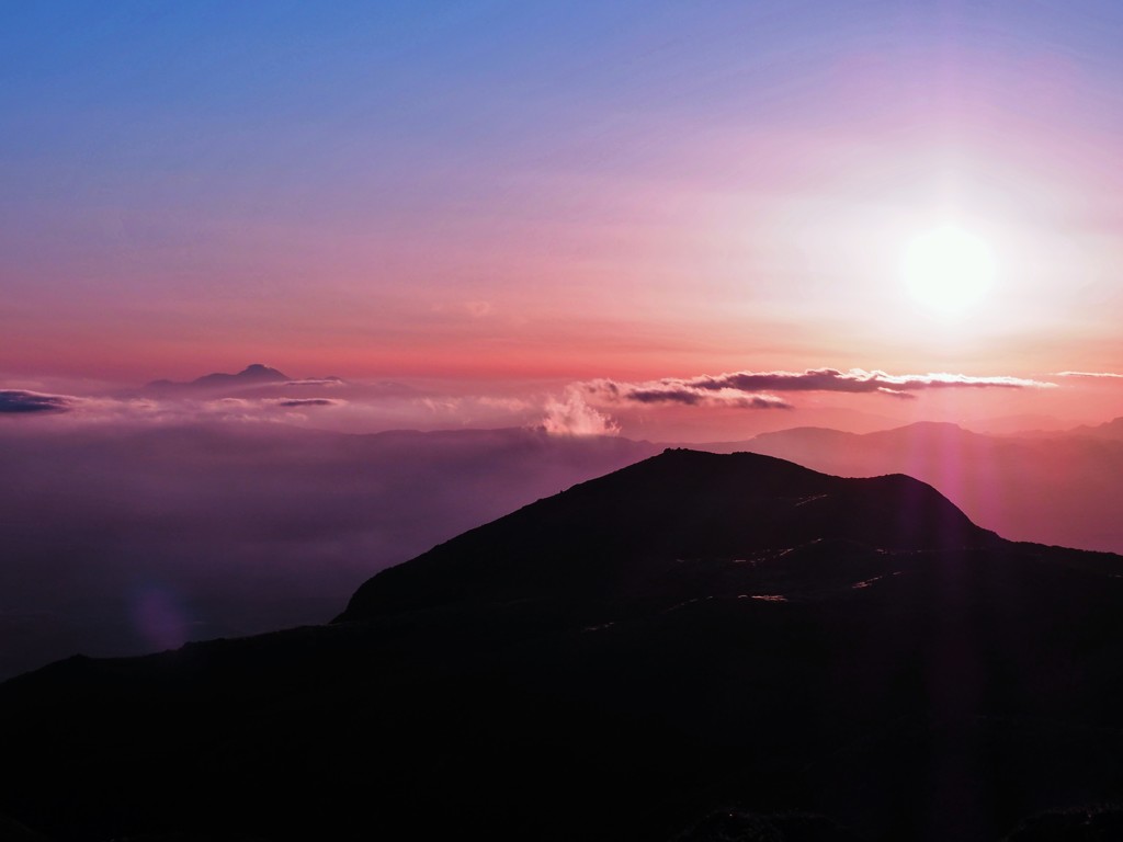 九重　夕景