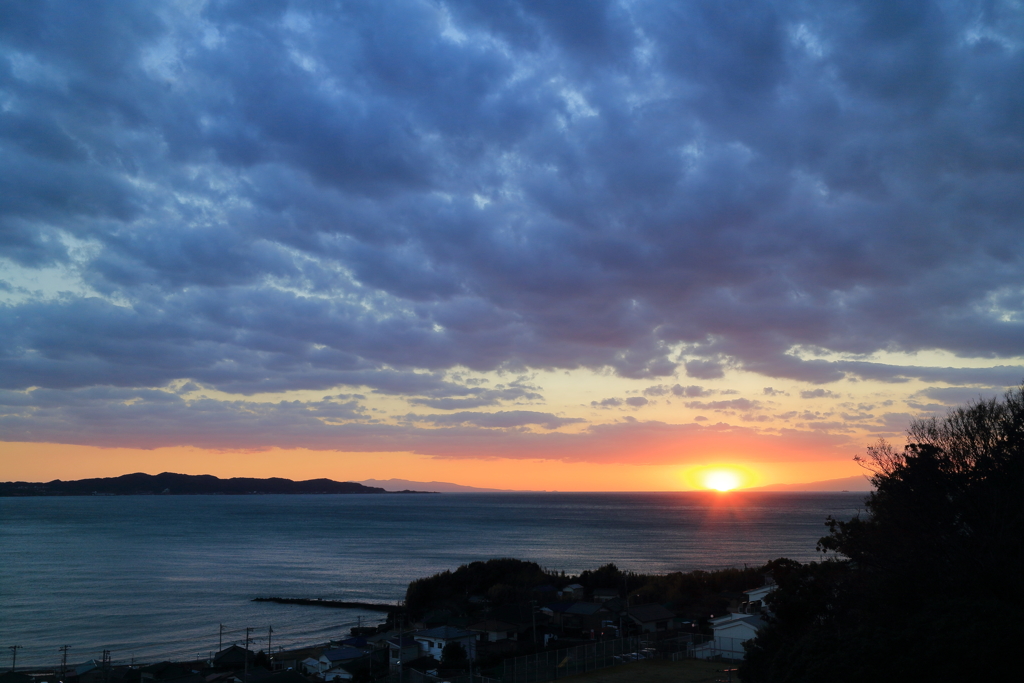 館山　崖観音からの夕日