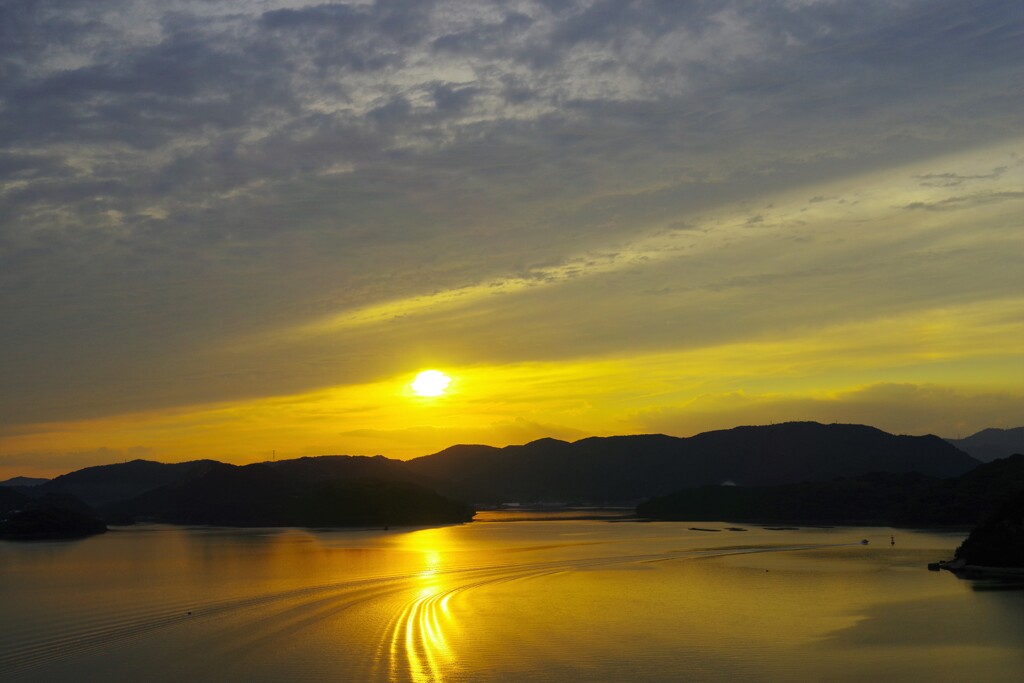 片上大橋からの夕焼け