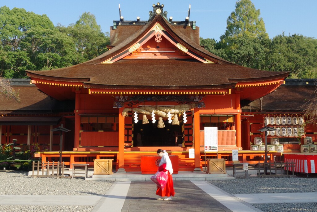 朝の準備に走る