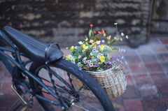 自転車の花籠