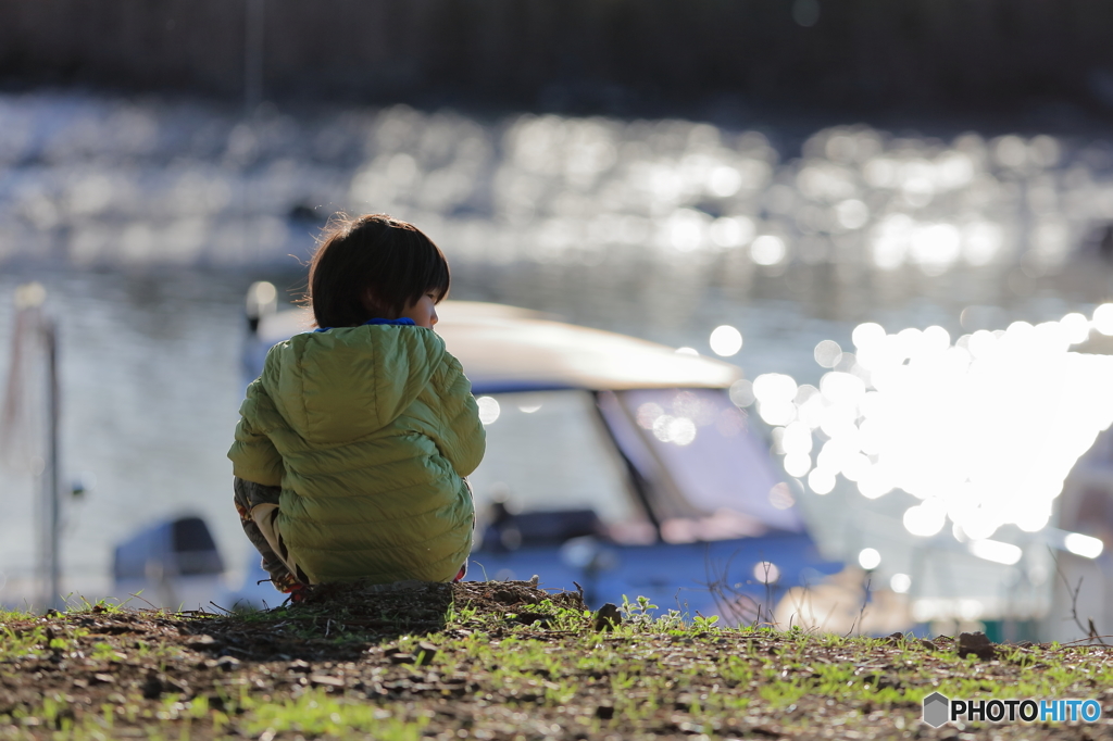 水辺の輝きの中に