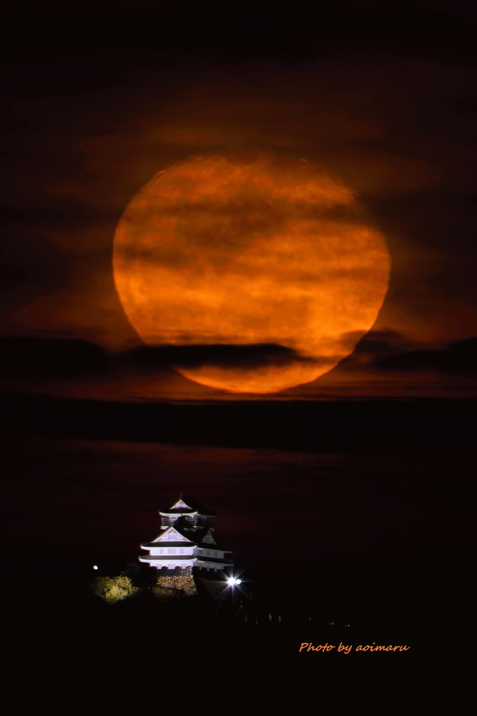 岐阜城と月