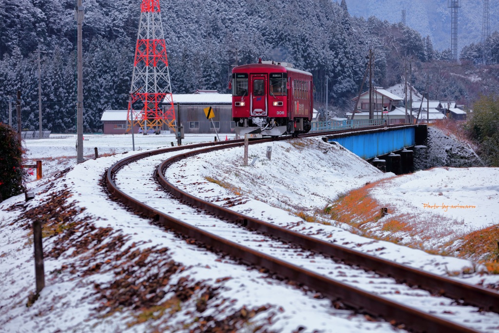 長良川鉄道　冬景色