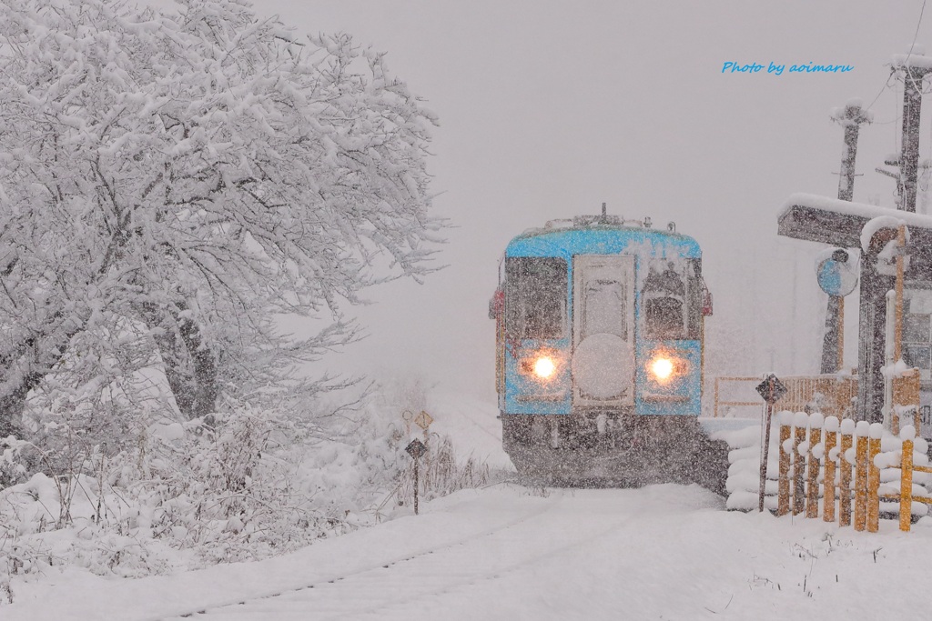 樽見鉄道　大雪警報の日