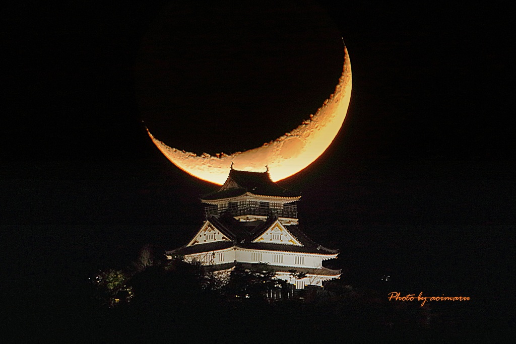 岐阜城と三日月