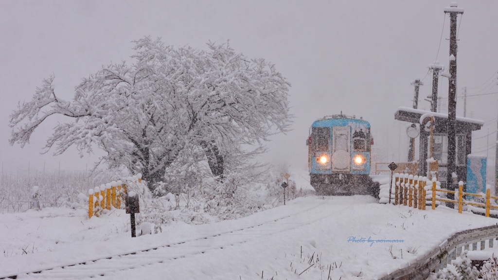 樽見鉄道　大雪警報の日