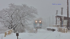 樽見鉄道　大雪警報の日