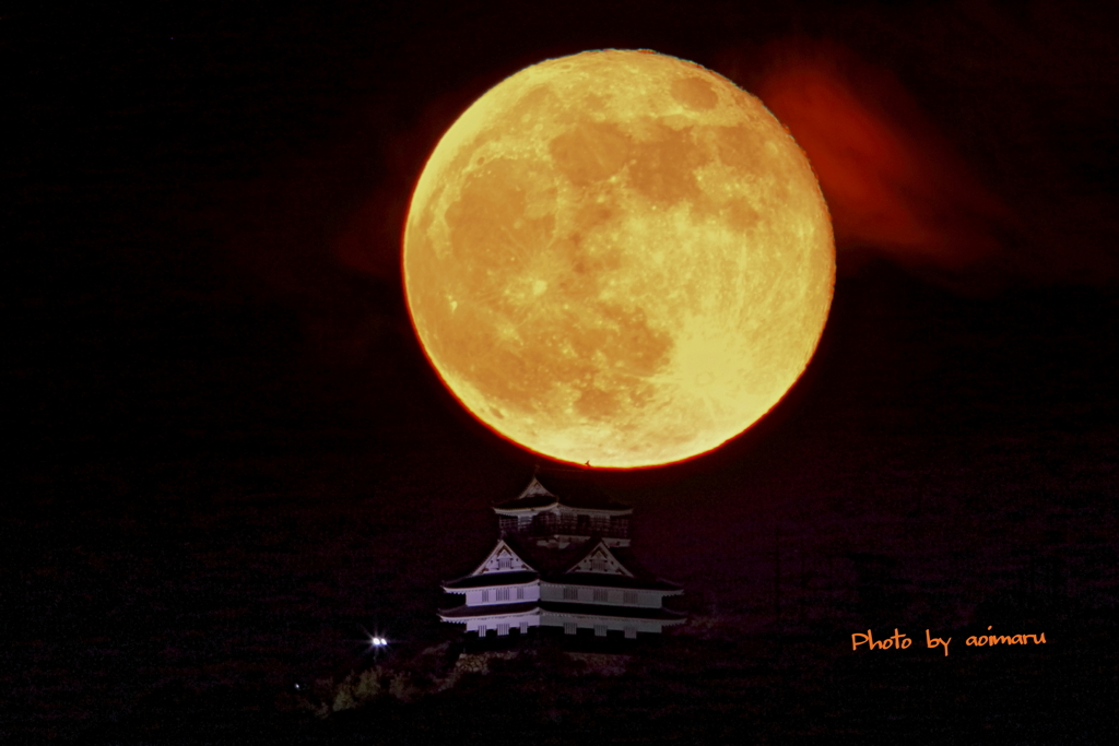 岐阜城と月