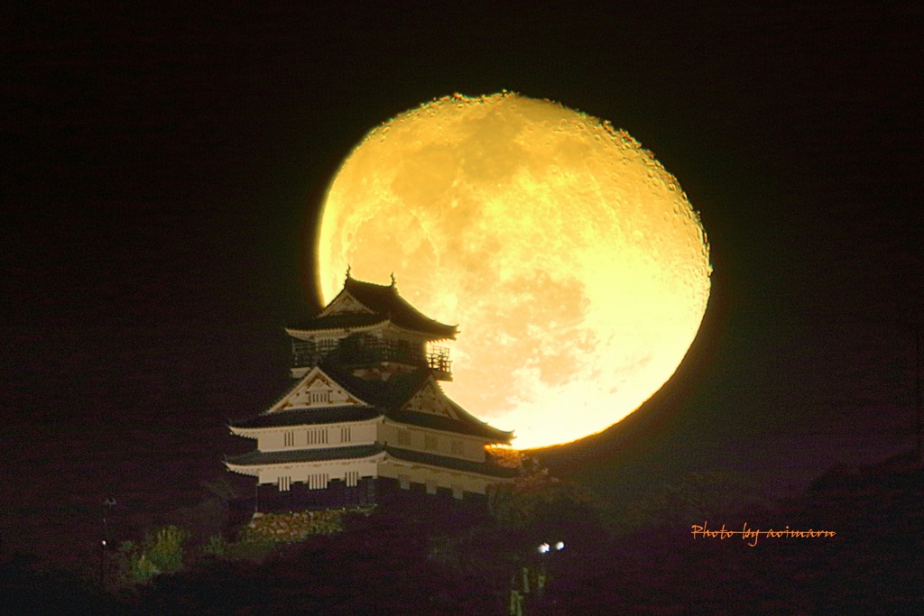 岐阜城と月