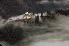 雲海の郡上八幡城