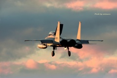 夕陽に輝く　f-15