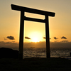 ひつじが浮かぶ夕焼け