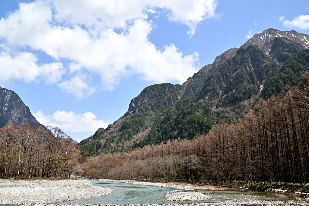 早春の梓川