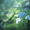 波紋と紫陽花