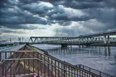 中川から見る鉄橋