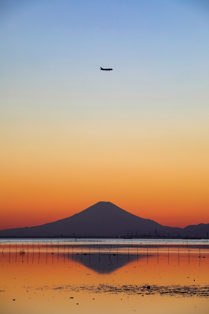 富士山と飛行機