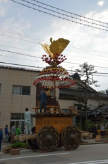 御車山の準備中