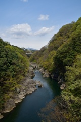 新緑の高津戸峡