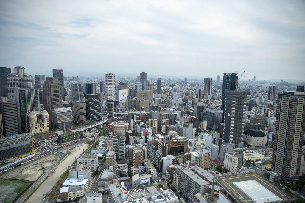 大阪の街を望む