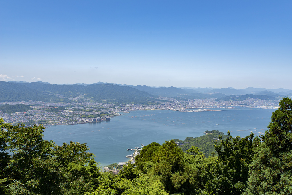弥山から望む瀬戸内海（広島市内方面）