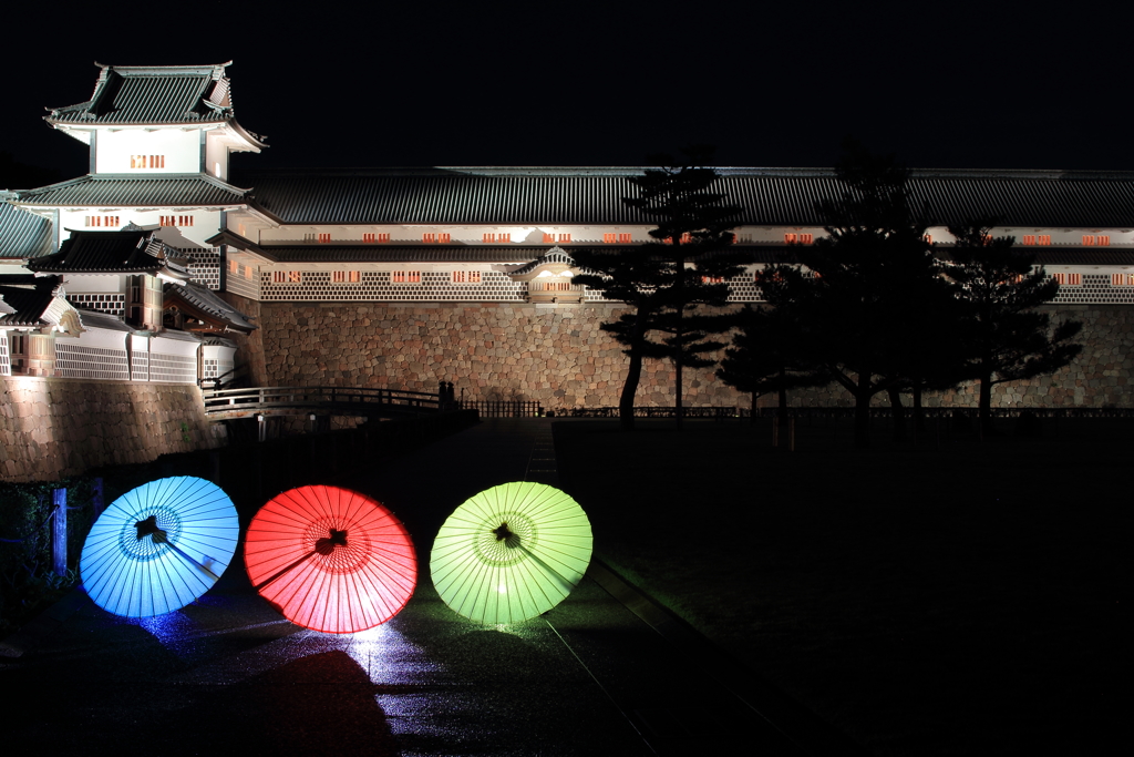 金沢城を彩る和傘