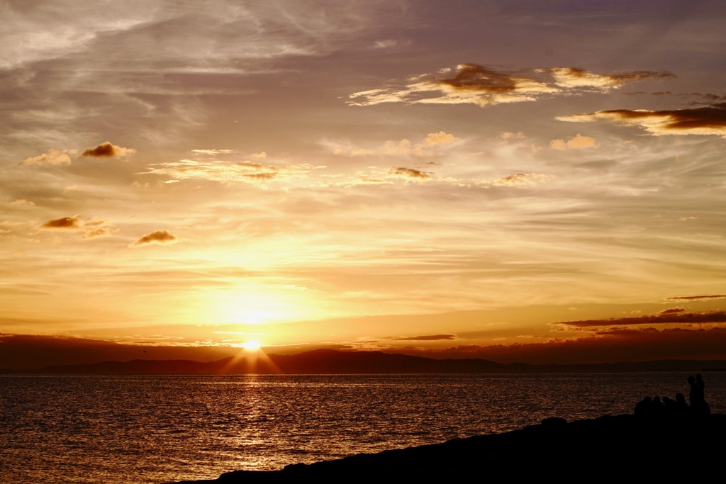 マーブルビーチ の夕陽