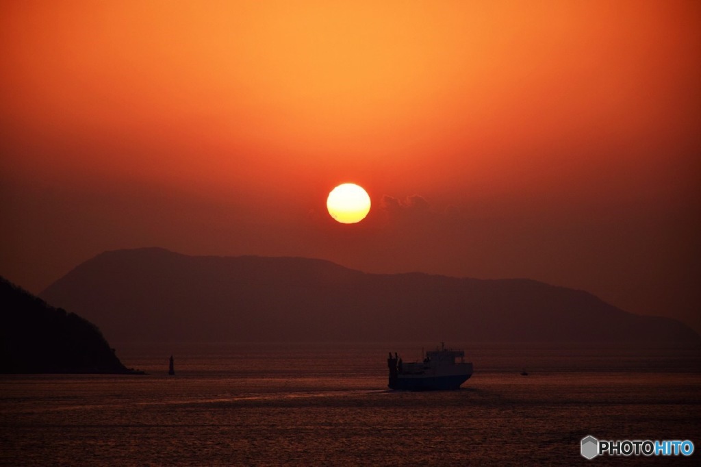 瀬戸内海の夕日